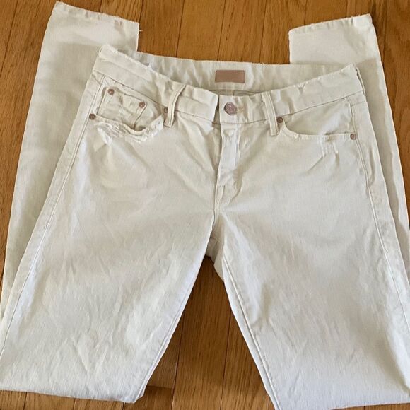 Mother the Looker‎ Cream Ankle Jeans women’s size 27 - Picture 1 of 12